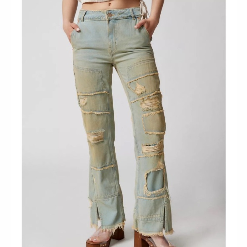 Urban Outfitters BDG Extreme Destroyed Bootcut Jean Mid Rise Rigid Denim Jeans